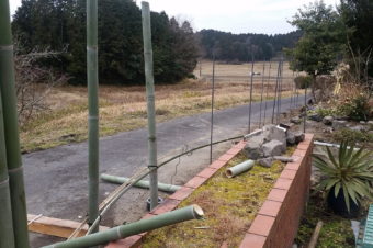 絶賛建設中！塀と門の外構工事！竹でおしゃれな塀を作ります！